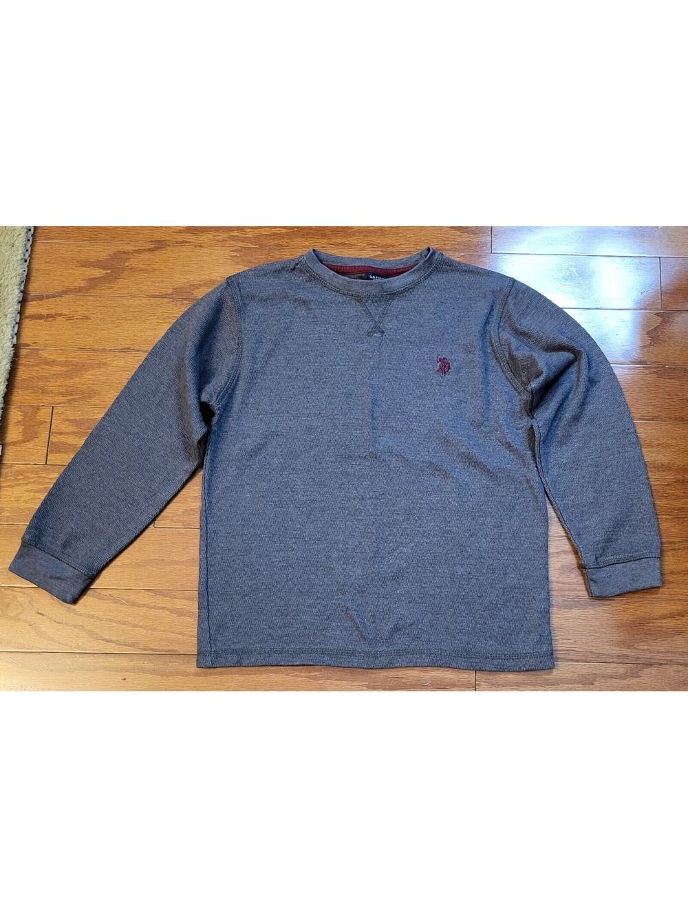 Boy's - U.S. Polo Assn - Gray - Long Sleeve -Thermal Shirt - Size 10/12